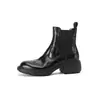 Botas Chelsea Chunky de Salto Grosso Retro Novas Outono/Inverno 2026 Femininas Bico Redondo Solado Grosso Botas de Cano Curto Estilo Britânico Dr. Botas Martens de Cano Alto