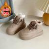 Botas Infantis 2025 Outono e Inverno Novas Veludo Quente Sapatos de Algodão Botas de Neve Meninos e Meninas Botas de Couro Botas Curtas da Moda