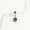 Anillo para el ombligo de titanio F136 borde dentado interior circón 5A adornos umbilicales cilíndricos joyería para piercing en el cuerpo humano de aleación de titanio G23 clavo umbilical