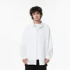Camisa de Manga Larga para Hombre Primavera/Verano, Gama Alta, Caída Suelta, Seda de Hielo, Camisa Básica, Camisa Interior para Traje, Chaqueta, Diseño Japonés