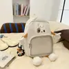 Mochila nueva y linda de dibujos animados para mujer, mochila transparente de moda con bloques de color, bolsa ligera versátil para exteriores y escuela casual
