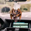 Amante del Dragón Rojo y el Dragón Calavera Regalo para Amante de las Calaveras Decoración Colgante para Coche Colgante para Espejo Retrovisor Accesorios