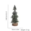 Árbol de Navidad Mini Verde y Blanco Adorno de Escritorio Árbol de Cedro Navideño Árbol de Pino Blanco Artificial Flockado Decoración