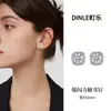 Pendientes de Plata de Ley S925 con Cierre de Mariposa, Zirconita Brillante, Diseño de Cubo de Azúcar, Estilo de Lujo Ligero de Alta Gama, Pendientes de Moda para el Trabajo al por Mayor para Mujer