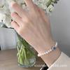 Chenmo nicho retro nuevo estilo chino simple pulsera de plata esterlina con aguamarina y perlas elegante pulsera de cuentas estilo Mori