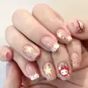 30 Piezas de Puntas Populares de Uñas Artísticas Domésticas, Colección Dulce y Linda de Nudo de Lazo Ojo de Gato Estilo Francés, Puntas de Uñas Portátiles al por Mayor