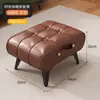 Banqueta de Couro de Luxo Leve, Apoio para os Pés de Sala de Estar, Banqueta de Sofá, Banqueta para Trocar Sapatos na Entrada, Mesa de Centro, Banqueta Baixa, Banqueta Pequena de Luxo Doméstica, Banqueta