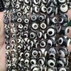 Ventas Directas de Fábrica Ágata de Tres Ojos Cuentas Dzi Cuentas Redondas Cuentas Sueltas Dos Negras Tres Ojos Cuentas Dzi del Tíbet Accesorios para Joyería DIY Venta al por Mayor