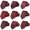 2026 Corbata Nueva para Hombre Corbata Borgoña para Boda para Hombres de Gama Alta Retro Corbata de Mano para Novio Boda para Hombres