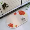 Novo tapete de chão semicircular com padrão floral e de pássaros estilo chinês para hall de entrada, antiderrapante, absorvente de água, fácil de limpar, resistente à sujeira, personalizável