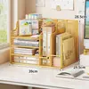 Estante de escritorio para archivos, estante multifuncional de oficina para archivos, estante de escritorio multicapa compartimentado para almacenamiento de documentos, estante organizador de libros