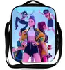 Mochila Rosa com Costura de Impressão Digital Cruzada Desenho Animado para Mochila Escolar Primária Leve Grande Capacidade