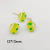 Liquidação Miçangas de Vidro com Gotejamento DIY Contas Redondas Pintadas à Mão para Natal Furo Reto Contas Soltas Acessórios para Joias Pingentes de Pulseira