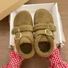Sapatos Birkenstock quentes com veludo e espessura extra, botas de neve femininas, novos sapatos de calçar peludos para outono e inverno, sapatos de algodão do Nordeste