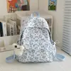 Nova mochila feminina estilosa, doce e artística, fofa, mochila de viagem leve para estudantes do ensino fundamental