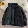 Abrigo acolchado de algodón de doble cara para hombre, invierno, cuello alto, abrigo acolchado de algodón 2023 nuevo, estilo coreano, holgado, moda de marca