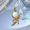 [Oro Real de Cobre] Lazo Amor Elegante Comercio Exterior Transfronterizo DIY Joyería Hecha a Mano Cobre Circonio Colgante Microincrustado