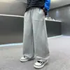 Calça masculina 2026 novo estilo, coleção primavera e outono para crianças maiores, calça esportiva de outono, roupa de outono, calça de perna curva, estilo coreano moderno
