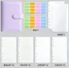Cuaderno de Hojas Sueltas A6 Amazon Transfronterizo, Agenda Estilo Macarrón, Páginas Interiores Rayadas Lindas, Cuaderno de Diario Desmontable