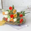 Flor artificial flor falsa flor decorativa 18 botões retos rosa para casa casamento interior e exterior flor de plástico decorativa