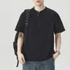 Ropa para Hombre Fengshe / Nuevo Verano 2026 Camiseta para Hombre con Cuello Henry, Popular Camiseta de Manga Corta con Tejido Jacquard