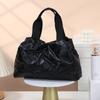 Bolso de mano portátil para mujer, de tela Oxford, acolchado de algodón brillante, sencillo, de gran capacidad, para hombro
