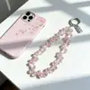 Cadena Minimalista para Teléfono con Perlas y Lazo, Correa de Muñeca, Cadena de Mano, Portacámaras y Llavero para Mujer