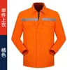 Roupa de Trabalho de Camada Dupla com Tiras Refletivas, Roupa de Trabalho Masculina Resistente a Manchas, Roupa Protetora para Reparo Automotivo, Jaqueta Masculina Espessa de Manga Longa
