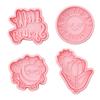 Série Temática de Primavera Formas de Biscoito Flor 3D Realista Desenho Animado Formas de Biscoito Argila DIY Impressão Anime