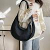 Bolso de mezclilla de gran capacidad para mujer, bolso bandolera estilo campus, estilo retro artístico, estilo dumplings, 2025