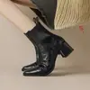 Botas Martin estilo británico, nueva colección otoño/invierno 2024, botines Chelsea retro de suela única, tacón grueso, punta cuadrada, botines cortos para mujer