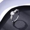 Anillo de Circón Transparente PAG & MAG Plata 925 Anillo de Cristal Moda Simple Versátil Boda Joyería Nupcial