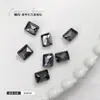 Joias para Unhas Artísticas de Açúcar Rochoso Diamantado Retangular Ângulo Reto Fundo Pontiagudo Diamante Quadrado Cubo de Gelo de Açúcar Pedras Strass para Unhas de Vidro Atacado Strass de Cristal