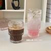 Colección de vidrio nicho medio-antiguo apilable con relieve de girasol Vidrio patrón Glaciar Taza burbuja jugo taza de café