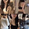 Camisola esportiva feminina para o verão, roupa externa com bojo, envolvendo o peito, roupa interna, emagrecedora, linda parte traseira, top tipo tubo, Spice Girl, base, top
