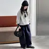 Conjunto Otoñal para Niñas 2026 Nueva Moda Casual Sudadera Rayada y Pantalones de Pierna Ancha Conjunto de Dos Piezas para Niñas Pequeñas