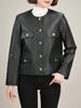 Chaqueta de Piel Genuina Nueva Haining Primavera y Otoño 2023 para Mujer Corta Cuello Redondo Piel de Oveja Chaqueta de Aroma Pequeño Chaqueta de Piel Lista en Stock