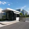 Caseta de seguridad, estructura de acero inoxidable, caseta de vigilancia para áreas residenciales, oficina de administración de propiedades, tamaño y diseño personalizables según planos, fabricante
