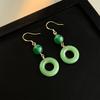 Pendientes Retro Franceses de Circonita Esmeralda Estilo Palacio de Nicho Pendientes de Lujo Accesible Estilo Mediados de Siglo Pendientes de Gama Alta