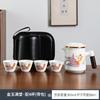 Juego de Té Cerámico para Viaje Taza Portátil de Preparación Rápida con Bolsa de Transporte Juego Taza de Té Kung Fu para Exteriores Tetera Porcelana Blanca de Negocios