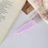Accesorios para el cabello coreanos de color lechoso y sal para niñas, Pinzas para el cabello francesas de cuadros frescos, Pinzas de pico de pato para flequillo lateral, Nuevo estilo