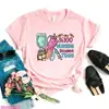 Camiseta Divertida para Mujer con Estampado de Letras de Enfermera Leopardo ECG Heal Lov