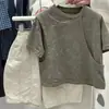 Conjunto de Dos Piezas de Camiseta y Pantalones para Niños, Atuendo de Verano para Niños 2026 Estilo Nuevo, Conjunto Fresco y Elegante, Shorts Finos de Manga Corta para Bebé