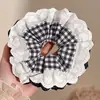 Elástico de cabelo com laço de renda francesa, scrunchie oversized, estilo casual, acessório de cabelo para coque elegante, faixa de cabelo, elástico de cabelo grande para mulheres