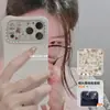 Pegatinas de Felpa Lindas Estilo Coreano Ins de Conejo y Oso con Relieve para iPhone 17 Pegatinas Decorativas para Lente de Teléfono DIY con Adhesivo