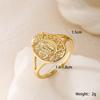 Aogu Cross-border Simple Light Luxury Copper Gold Plated Zircon Love Geometric Anel de abertura feminino Nicho All-match Ring