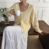 Diyun Suéter de Manga Longa Cor Lisa Estilo Simples Europeu e Americano para Feriado Feminino Roupa de Lã Outono e Inverno 2025 Estação Independente da Amazon