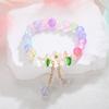 Fabricantes de pulseras de cristal de margarita camelia suministran a novias pulsera de vidrio de girasol con cuentas de palomitas de maíz de colores para mujer