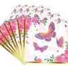 Venta Caliente Transfronteriza Fiesta de Té de Primavera Temática de Mariposas Decoración de Fiesta Temática de Mariposas Vaso de Papel Servilleta Plato de Papel