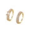 Anillo de cobre con circonitas, sencillo, de lujo, ligero y de gran venta transfronteriza en Oriente Medio, regalo de San Valentín, conjunto de anillos de alta gama para parejas.